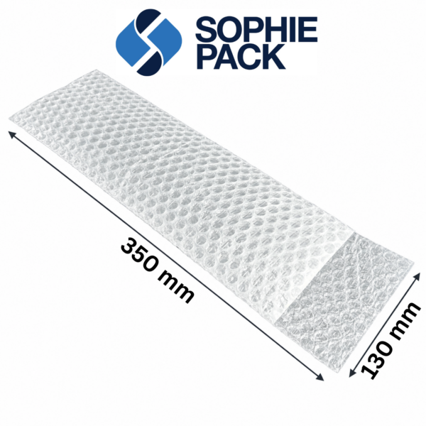 130x350mm, punga din folie cu bule, 3 straturi, transparenta, protectie