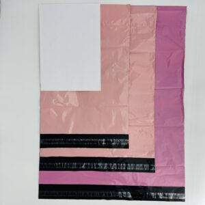 Plic curierat fara buzunar, 500 x 600 +70 mm, 110 microni, Roz THANK YOU - imagine 5