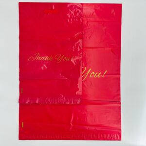 Plic curierat fara buzunar, 500 x 600 +70 mm, 110 microni, Rosu THANK YOU - imagine 3